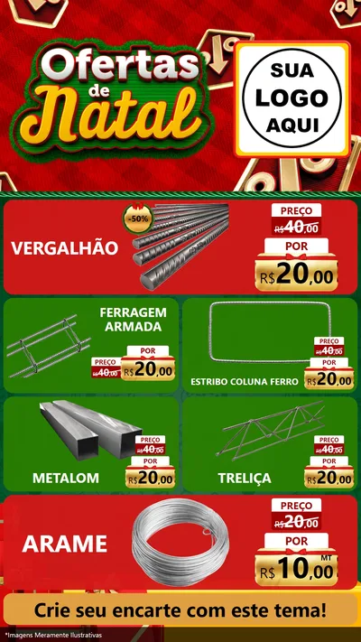 Modelo de TV para TV Vertical com o tema Ofertas de Natal para Ferragens