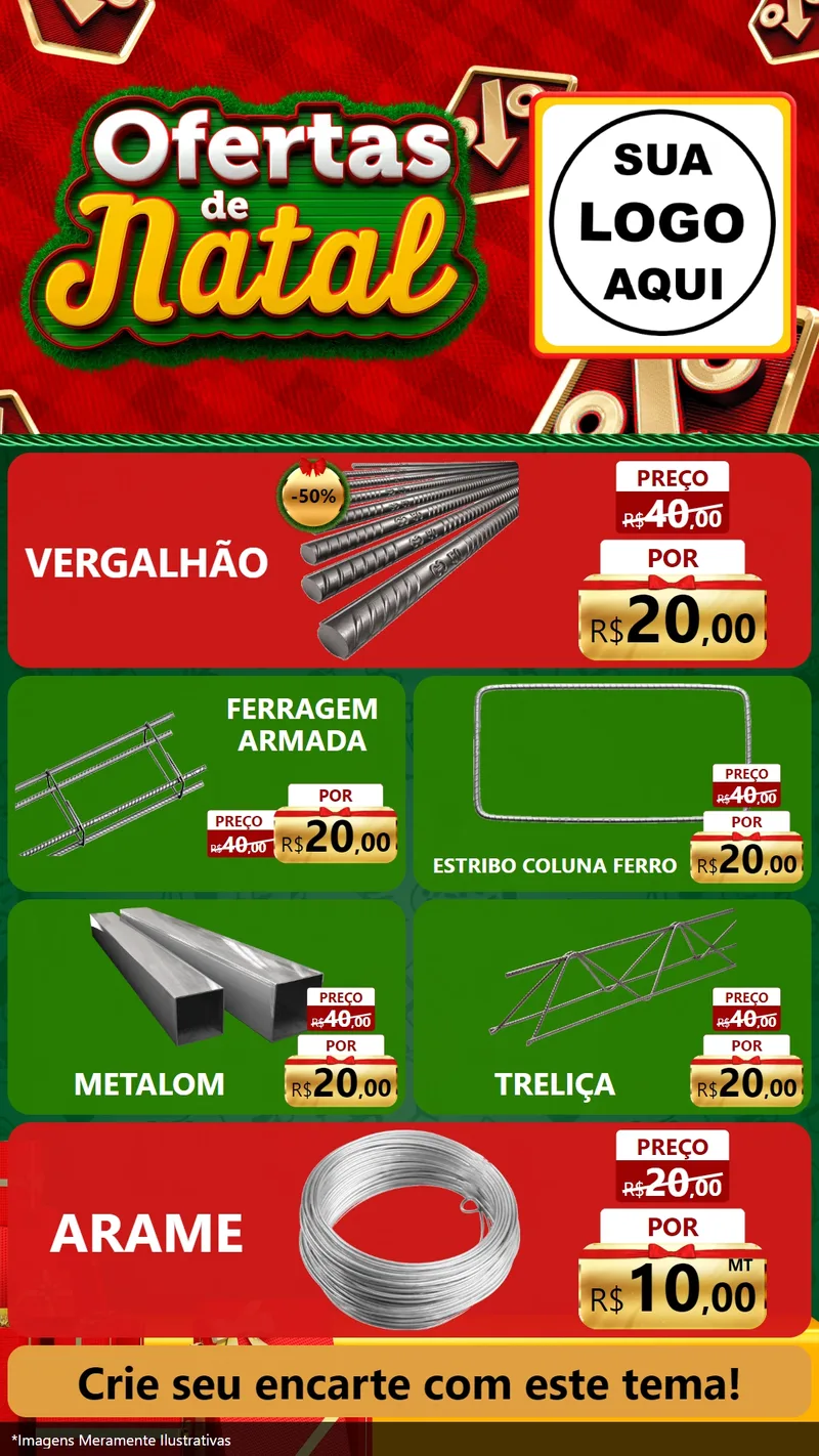 Modelo de TV para TV Vertical com o tema Ofertas de Natal para Ferragens