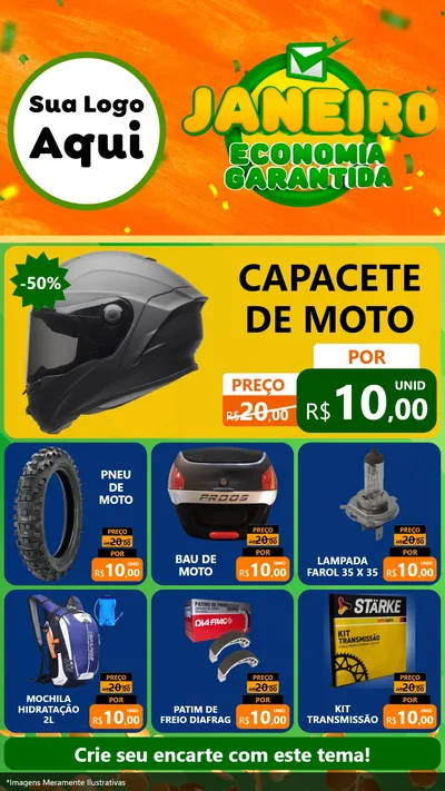 Modelo de Rede Social para Stories com o tema Janeiro - Economia Garantida para Moto peças