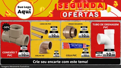Modelo de TV para TV Horizontal com o tema Segunda de Ofertas para Tubos e conexões