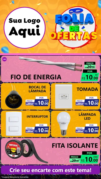 Modelo de TV para TV Vertical com o tema Folia de Ofertas para Materiais Elétricos