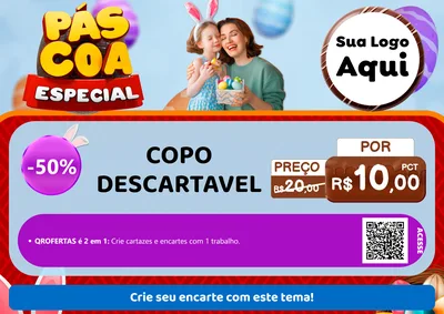 Modelo de Cartaz para Cartaz A4 Horizontal com o tema Páscoa Especial para Embalagens