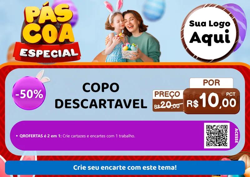 Modelo de Cartaz para Cartaz A4 Horizontal com o tema Páscoa Especial para Embalagens