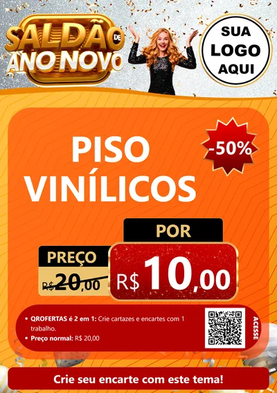 Modelo de Cartaz para Cartaz A4 Vertical com o tema Saldão de Ano Novo para Material para Construção