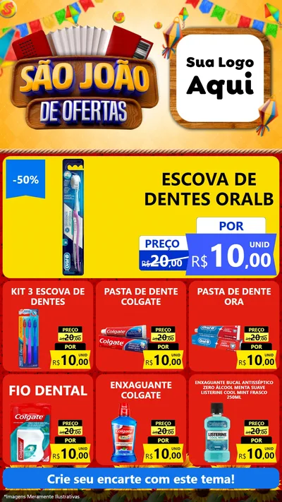 Modelo de Rede Social para Stories com o tema São João de Ofertas para Higiene Pessoal