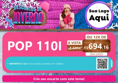 Modelo de Cartaz para Cartaz A4 Horizontal com o tema Descontos de Inverno para Concessionaria de Motos
