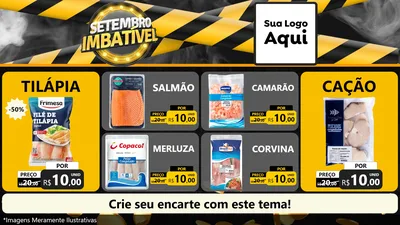 Modelo de TV para TV Horizontal com o tema Setembro Imbatível para Peixaria