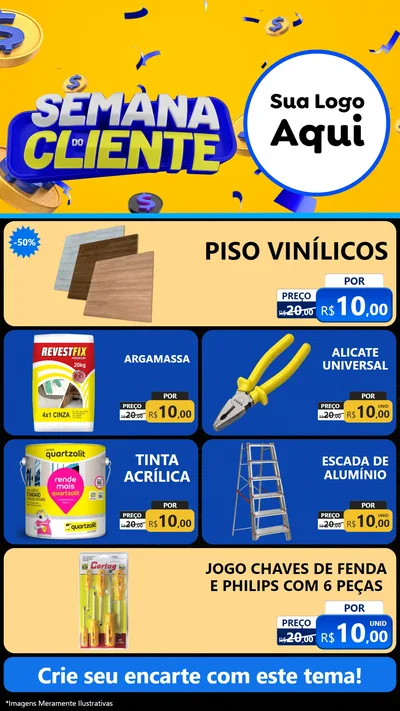 Modelo de TV para TV Vertical com o tema Semana do Cliente para Material para Construção
