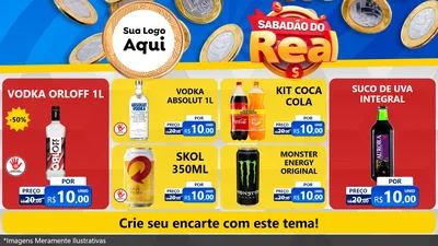 Modelo de TV para TV Horizontal com o tema Sabadão do Real para Distribuidora de bebidas