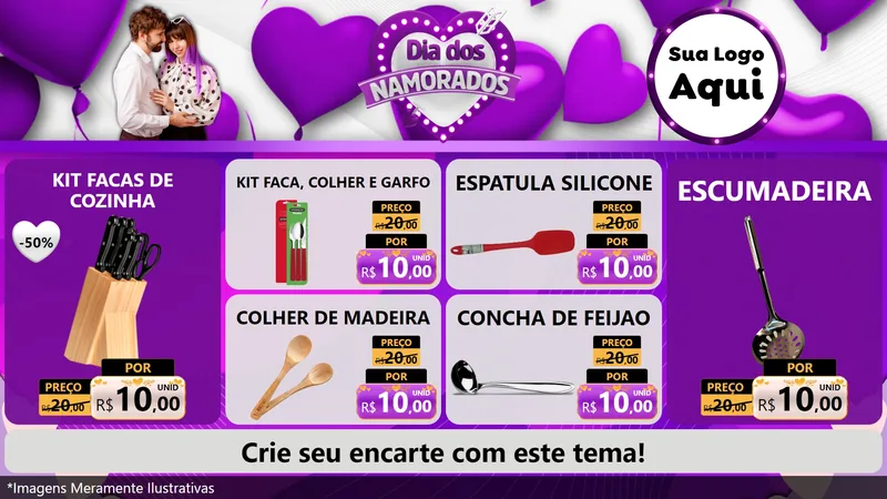 Modelo de TV para TV Horizontal com o tema Dia dos Namorados para Utilidades Domésticas