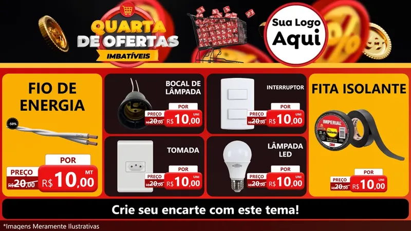 Modelo de TV para TV Horizontal com o tema Quarta de Ofertas Imbatíveis para Materiais Elétricos