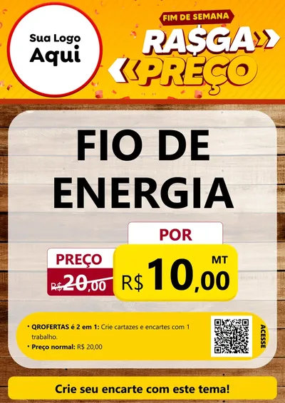 Modelo de Cartaz para Cartaz A4 Vertical com o tema Fim de Semana Rasga Preços para Materiais Elétricos