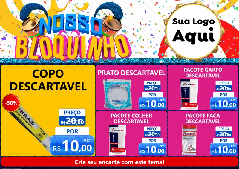 Modelo de Encarte para Encarte A4 Horizontal com o tema Nosso Bloquinho para Embalagens