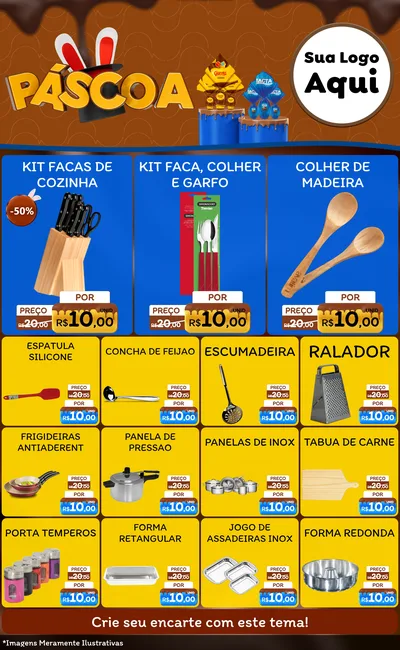 Modelo de Encarte para Encarte Grande com o tema Páscoa para Utilidades Domésticas