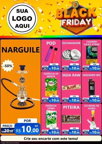 Modelo de Encarte para Encarte A4 Vertical com o tema Black Friday para Tabacaria