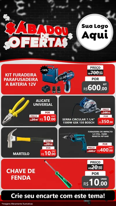 Modelo de TV para TV Vertical com o tema Sabadou de Ofertas para Maquinas e Ferramentas