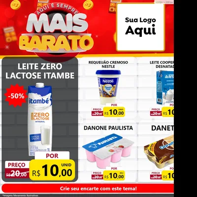 Modelo de Rede Social para Feed Facebook com o tema Mais Barato para Frios e Laticínios