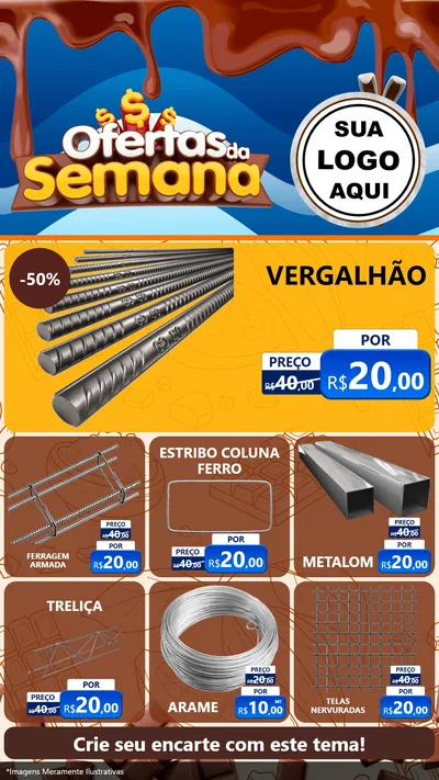 Modelo de Rede Social para Stories com o tema Ofertas da Semana - Páscoa para Ferragens
