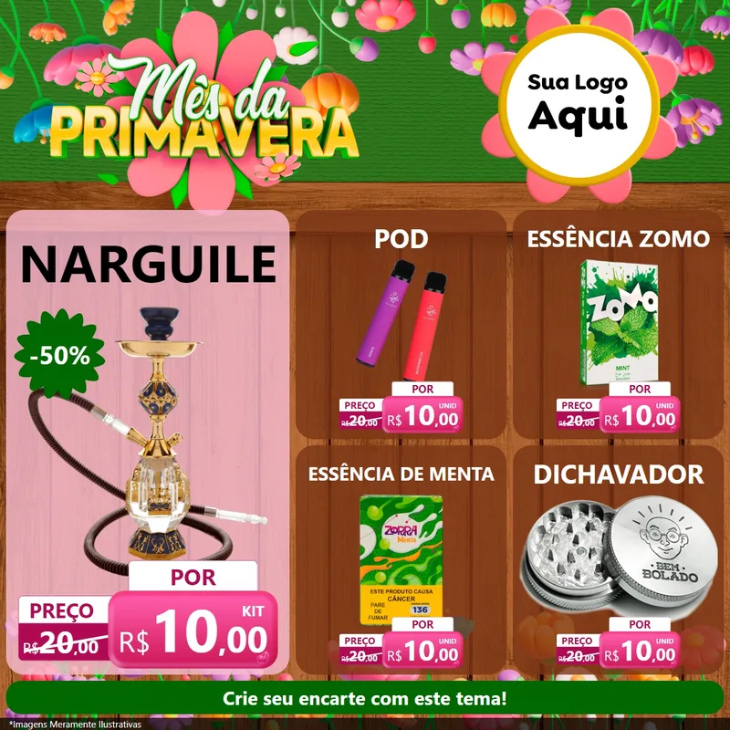 Modelo de Rede Social para Feed Facebook com o tema Mês da Primavera para Tabacaria