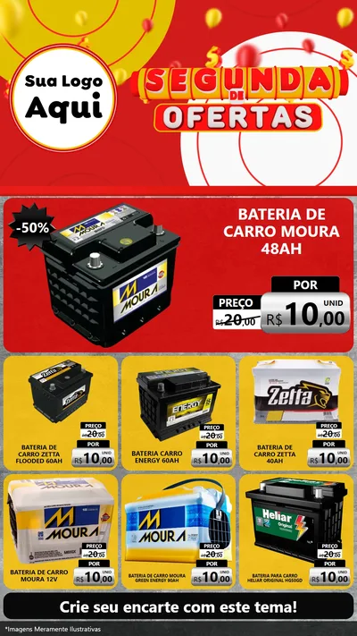 Modelo de Rede Social para Stories com o tema Segunda de Ofertas para Baterias Elétricas