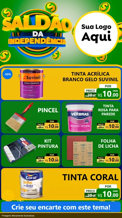 Modelo de TV para TV Vertical com o tema Saldão da Indepêndencia para Tintas e Ferramentas