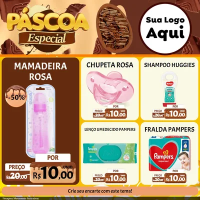 Modelo de Rede Social para Feed Facebook com o tema Páscoa Especial para Bebês