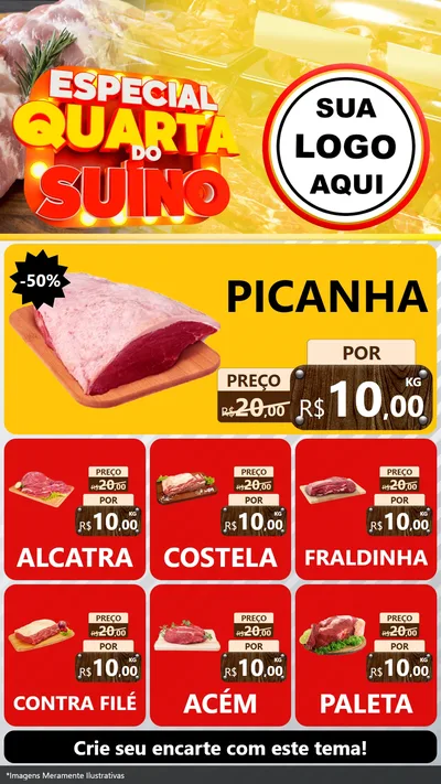 Modelo de Rede Social para Stories com o tema Especial Quarta do Suíno para Açougue