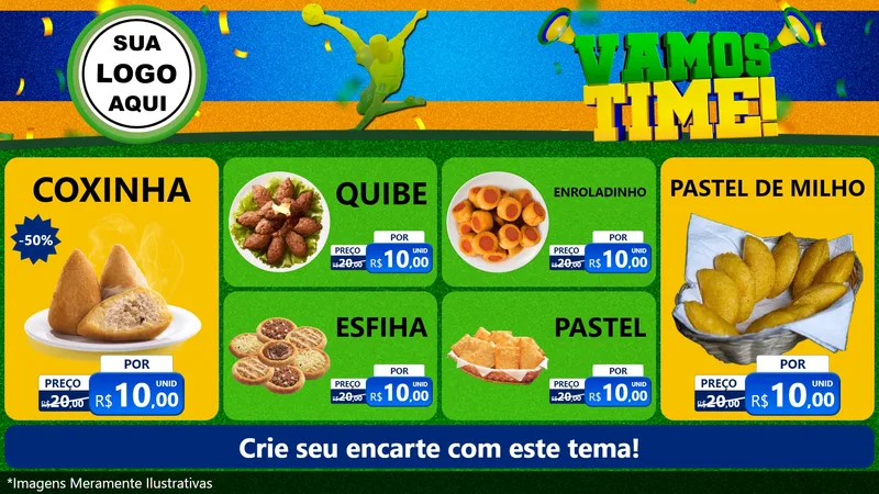 Modelo de TV para TV Horizontal com o tema Vamos Time! para Salgadaria