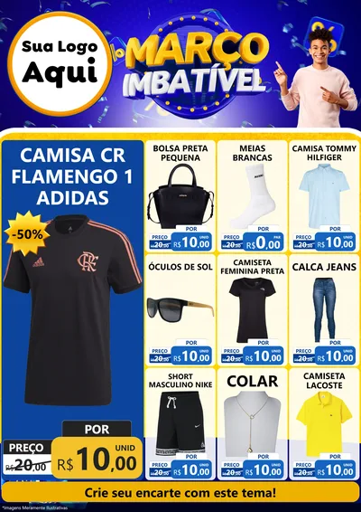 Modelo de Encarte para Encarte A4 Vertical com o tema Março Imbatível para Roupas e acessórios