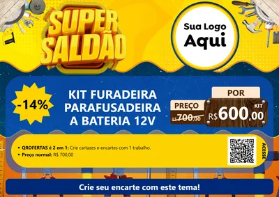 Modelo de Cartaz para Cartaz A4 Horizontal com o tema Super Saldão para Maquinas e Ferramentas