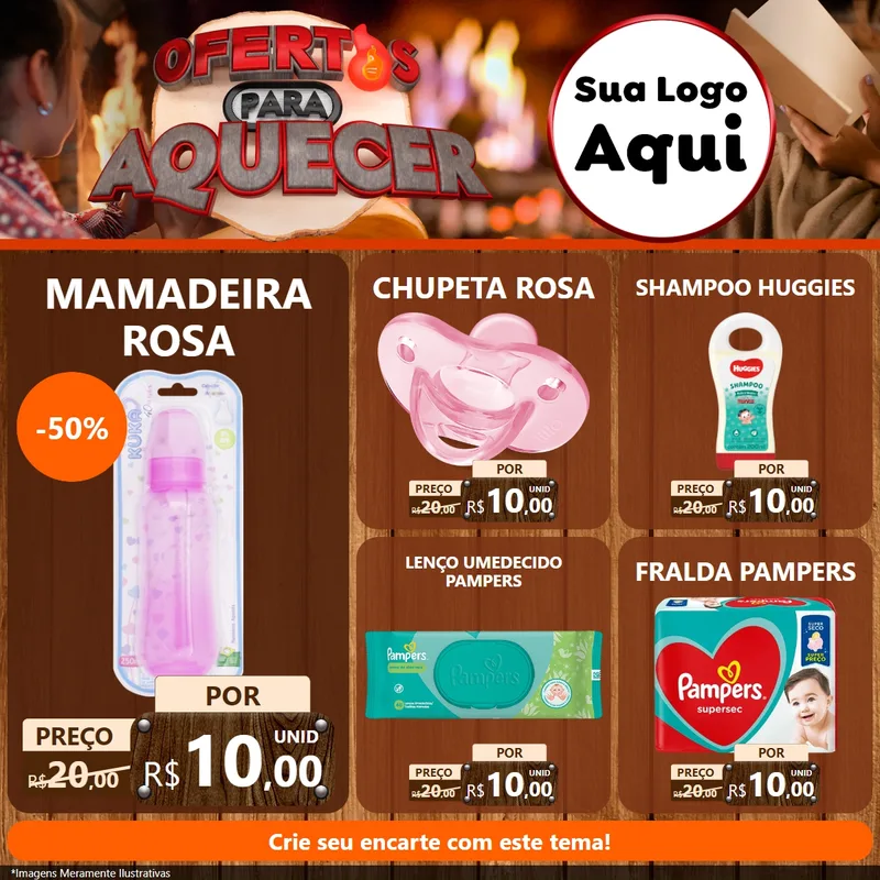Modelo de Rede Social para Feed Facebook com o tema Ofertas Para Aquecer para Bebês