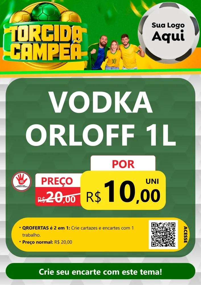 Modelo de Cartaz para Cartaz A4 Vertical com o tema Torcida Campeã - Copa para Distribuidora de bebidas