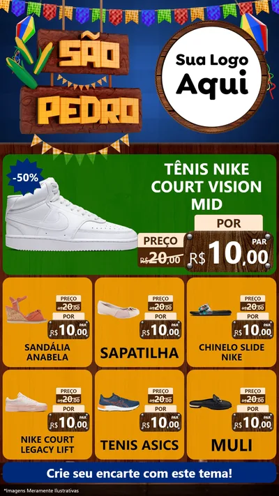 Modelo de Rede Social para Stories com o tema São Pedro para Calçados