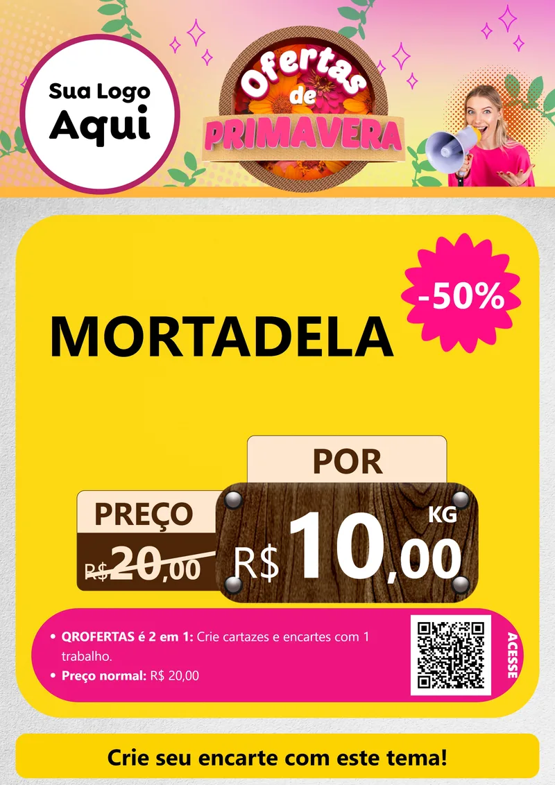 Modelo de Cartaz para Cartaz A4 Vertical com o tema Ofertas de Primavera para Frios e Laticínios