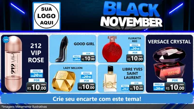 Modelo de TV para TV Horizontal com o tema Black November para Perfumes
