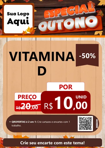 Modelo de Cartaz para Cartaz A4 Vertical com o tema Especial Outono para Farmácia