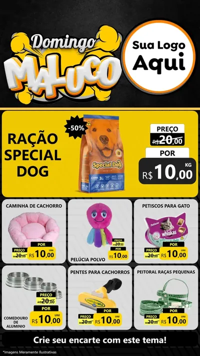 Modelo de Rede Social para Stories com o tema Domingo Maluco para Pet Shop