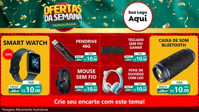 Modelo de TV para TV Horizontal com o tema Ofertas da Semana Farroupilha para Informática