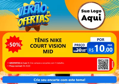 Modelo de Cartaz para Cartaz A4 Horizontal com o tema Verão de Ofertas para Calçados