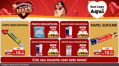 Modelo de TV para TV Horizontal com o tema Promoção Dia das Mães para Embalagens