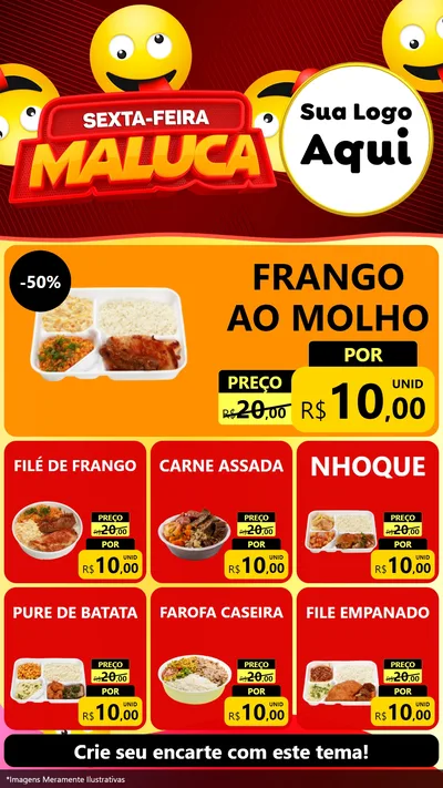 Modelo de Rede Social para Stories com o tema Sexta-feira Maluca para Restaurante