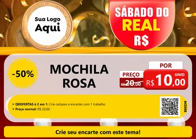 Modelo de Cartaz para Cartaz A4 Horizontal com o tema Sábado do Real para Papelaria
