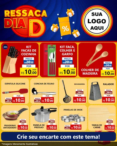 Modelo de Rede Social para Feed Instagram com o tema Ressaca Dia D para Utilidades Domésticas