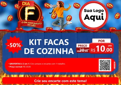 Modelo de Cartaz para Cartaz A4 Horizontal com o tema Dia F - O Dia Mais Barato Do Mês para Utilidades Domésticas