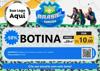 Modelo de Cartaz para Cartaz A4 Horizontal com o tema Brasil Torcida - Copa para Agropecuária