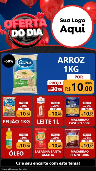 Modelo de Rede Social para Stories com o tema Oferta do Dia para Supermercado