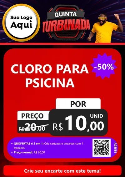 Modelo de Cartaz para Cartaz A4 Vertical com o tema Quinta Turbinada para Produtos para Piscina