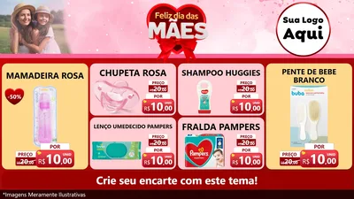 Modelo de TV para TV Horizontal com o tema Feliz Dia Das Mães para Bebês