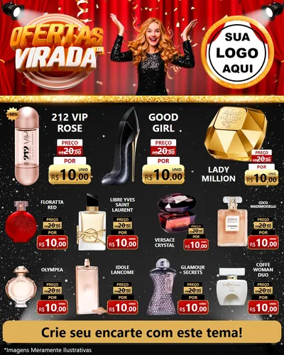 Modelo de Rede Social para Feed Instagram com o tema Ofertas da Virada para Perfumes