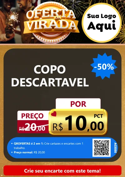 Modelo de Cartaz para Cartaz A4 Vertical com o tema Oferta da Virada para Embalagens